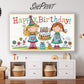 Birthday Doodle Girls Drawing TV Art | Kids Birthday Display | Instant Digital Download preview in kids room