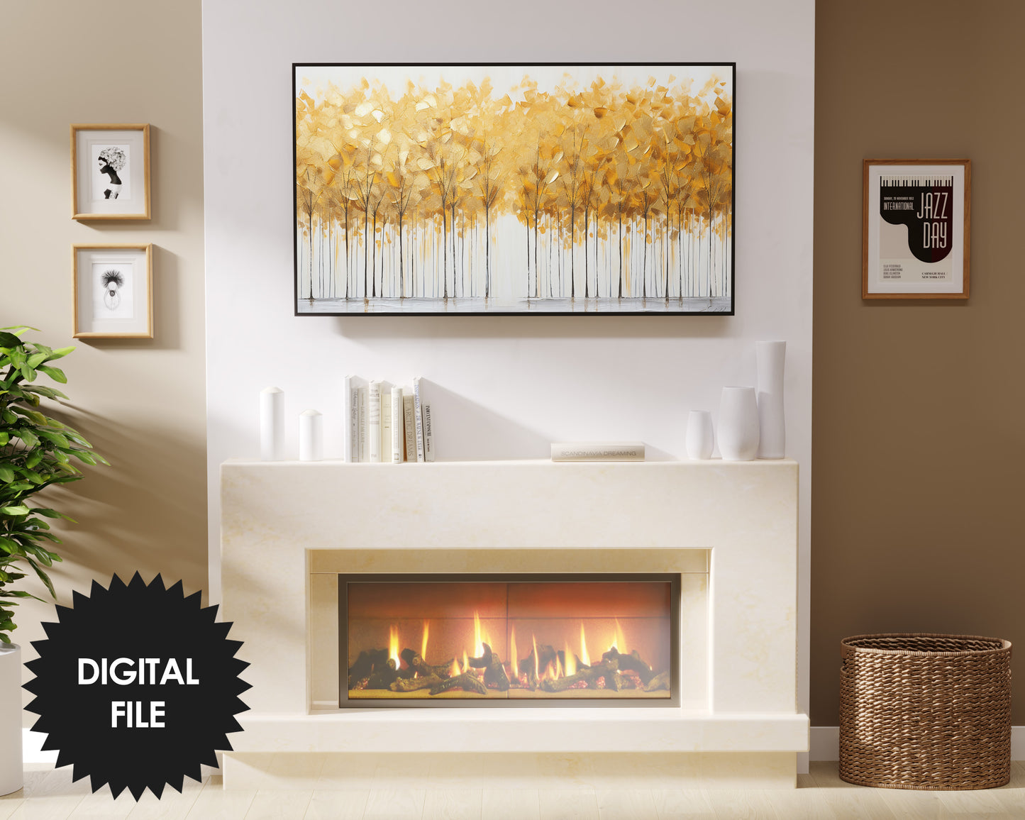 Fall Samsung Frame TV Art | Golden Trees | Digital TV Art | Digital Painting | Instant Download