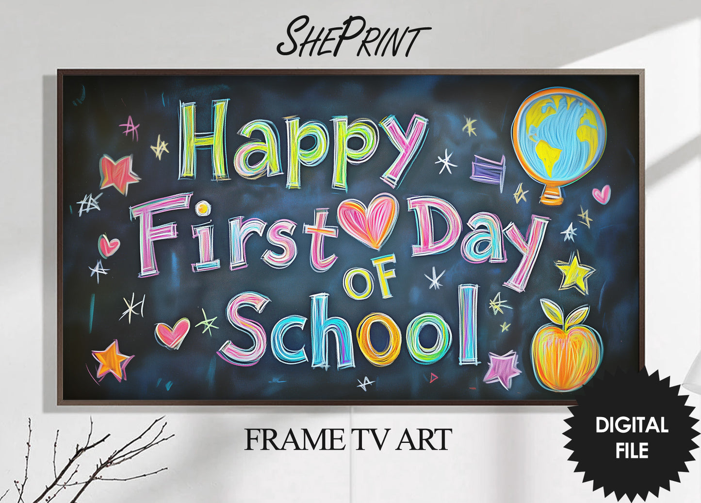 School Written on School Board | Digital TV Art preview