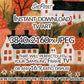 Folk Halloween TV Art, Fall Haunted Village Painting, Whimsical Primitive Fall Digital Artwork