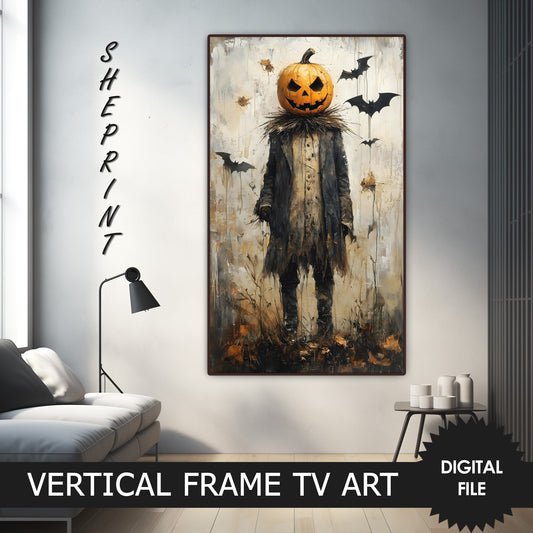 Samsung Vertical Frame TV Art, Halloween Scarecrow and Bats TV Art preview