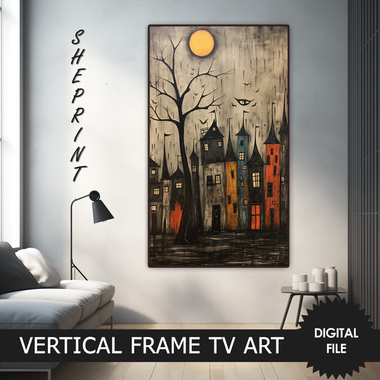 Vertical TV Art, Halloween Town