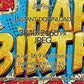 Birthday Frame TV Art For Boys Comic Style close up look