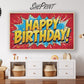 Birthday Frame TV Art For Boys Comic Style preview in kids room