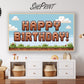 Pixel Art Gaming Birthday TV Art For Kids | Digital Backdrop for Boys | Digital Download preview in kids room