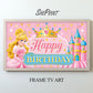 Princess Theme Birthday Party TV Art for Girls | 3840x2160px JPEG | Instant Digital Download