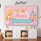 Princess Theme Birthday Party TV Art for Girls | 3840x2160px JPEG | Instant Digital Download preview in girls room