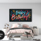 Frame TV Art | Happy Birthday Floral Splash Art For Girls preview in modern bedroom