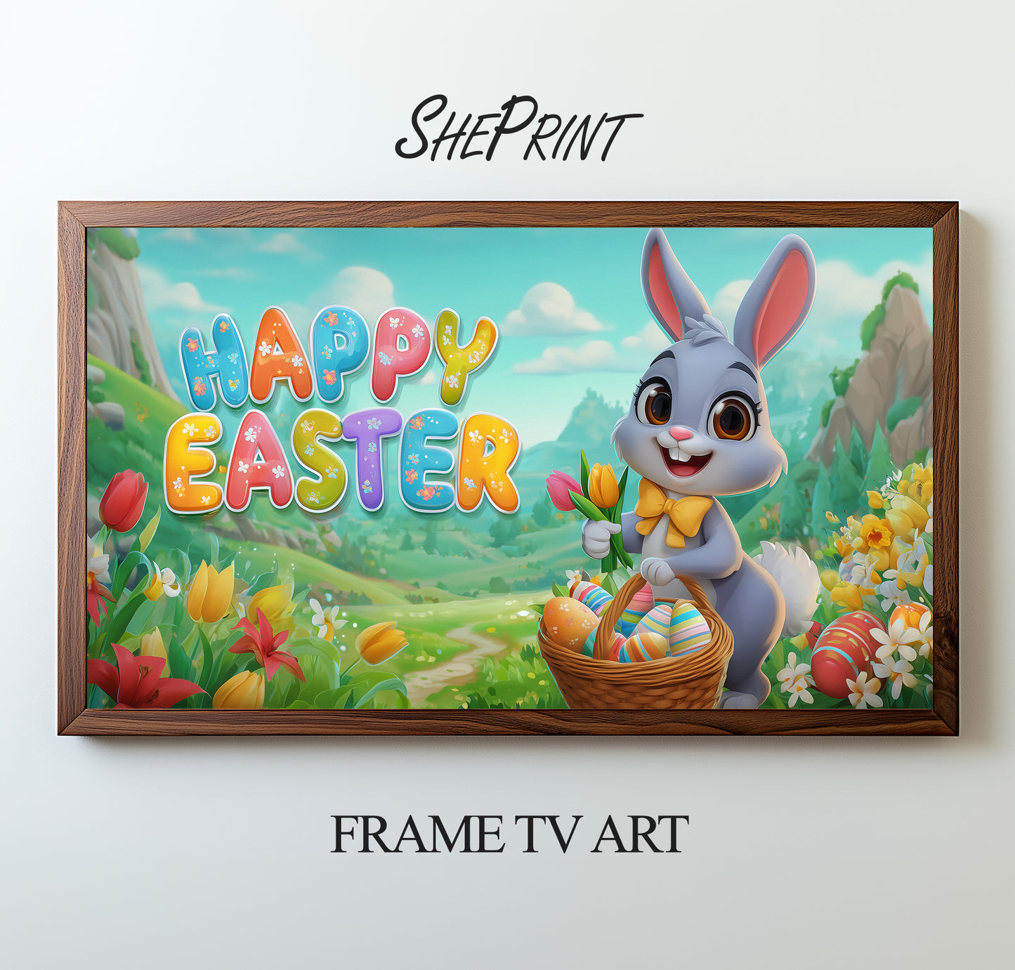 Happy Easter Frame TV Art For Kids | Instant Digital Download