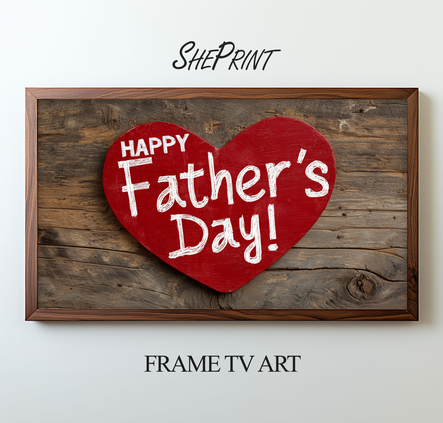 Father’s Day Frame TV Art – Rustic Heart Decor for Samsung Frame TV | Happy Father’s Day Digital Download