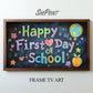 Samsung Frame TV Art For Kids | Happy First Day Of School Written on School Board | Digital TV Art | 3840x2160pixels JPEG | Instant Download