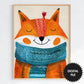 Winter Nursery Wall Art, Happy Fox Winter Print preview