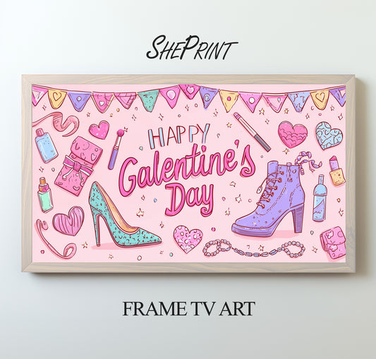 Happy Galentine's Day TV Art For Girls preview on screen