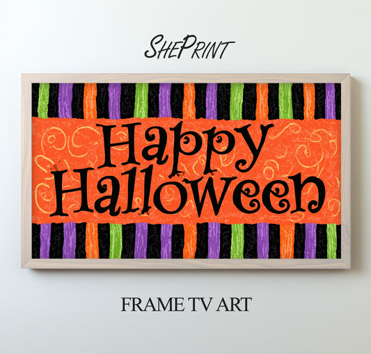 Happy Halloween TV Banner, 3840x2160px, Digital Art, Instant Download