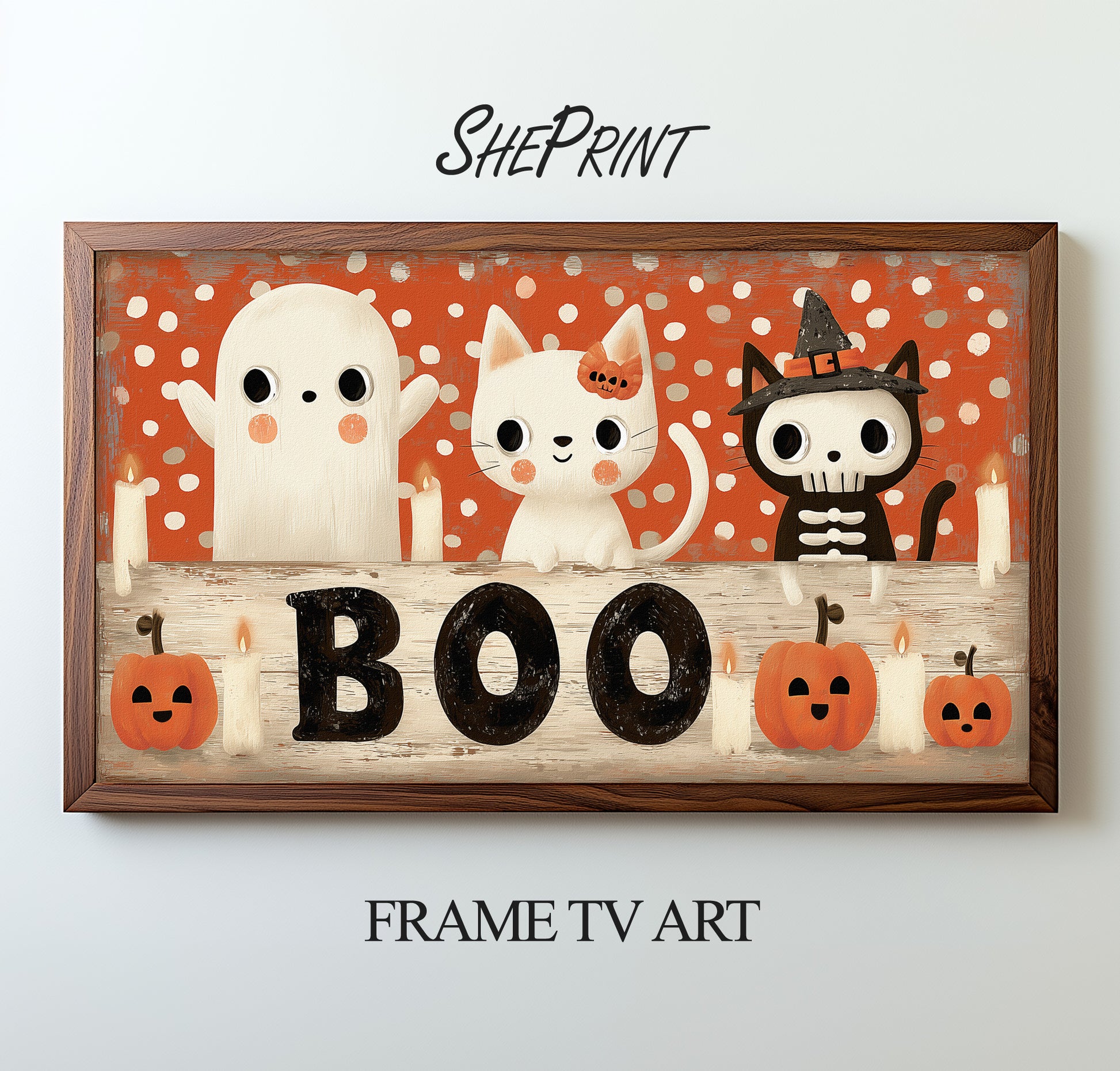 Halloween Boho Style Frame TV Art For Kids preview on screen