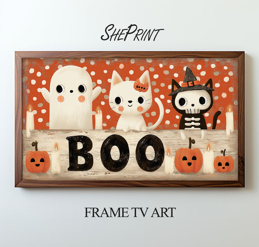 Halloween Boho Style Frame TV Art For Kids preview on screen