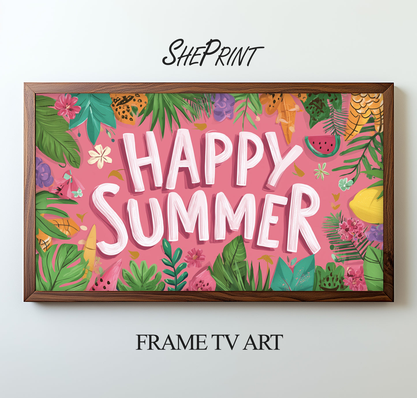 Happy Summer TV Banner | Frame TV Art | Hello Summer | Digital Download
