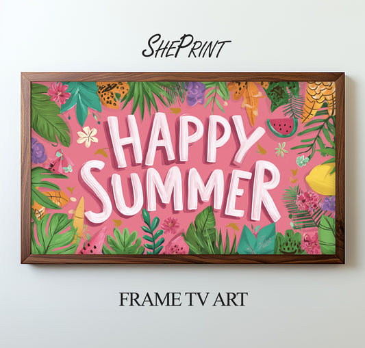 Happy Summer TV Banner | Frame TV Art | Hello Summer | Digital Download