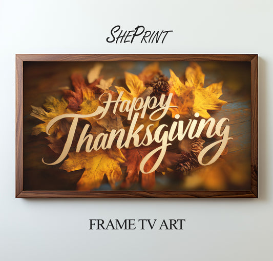Samsung Frame TV Art Happy Thanksgiving preview on screen