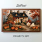 Cute Halloween Haunted House TV Art, Cozy Autumn Home Decor | Digital Download