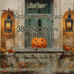 Halloween Frame TV Art, Haunted House, Spooky Windows close up view