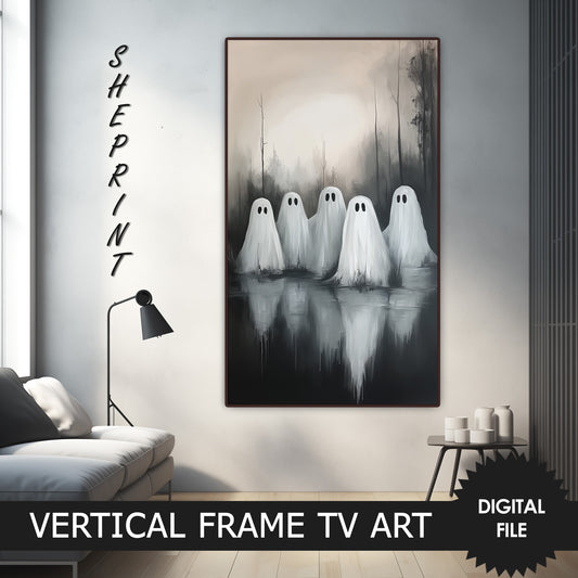 Samsung Vertical Frame TV Art, Haunted Lake Halloween TV Art, preview