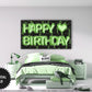 Birthday Frame TV Art, Happy Birthday Green Foil Balloons in kids bedroom