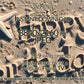 Samsung Frame TV Art | Happy Birthday Written on Sand close up view