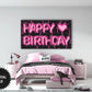 Birthday Frame TV Art, Happy Birthday Pink Foil Balloons preview in kids bedroom