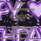 Birthday Frame TV Art, Happy Birthday Purple Foil Balloons close up view