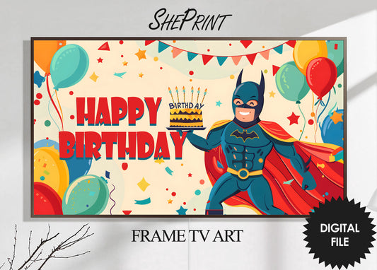Frame TV Art For Kids | Happy Birthday Superhero Themed Party preview on Samsung frame tv