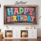 Frame TV Art | Happy Birthday Written On Old Vintage School Chalkboard