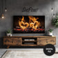 Hearts On Fire Romantic Fireplace Frame TV Art preview in living room