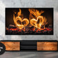 Hearts On Fire Romantic Fireplace Frame TV Art preview n rustic living room