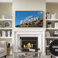 Samsung Frame TV Art | Happy Birthday Funny Hollywood Sign preview in living room