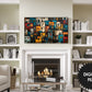 Frame TV Art, Colorful House Blocks Abstract Painting preview in modern living room