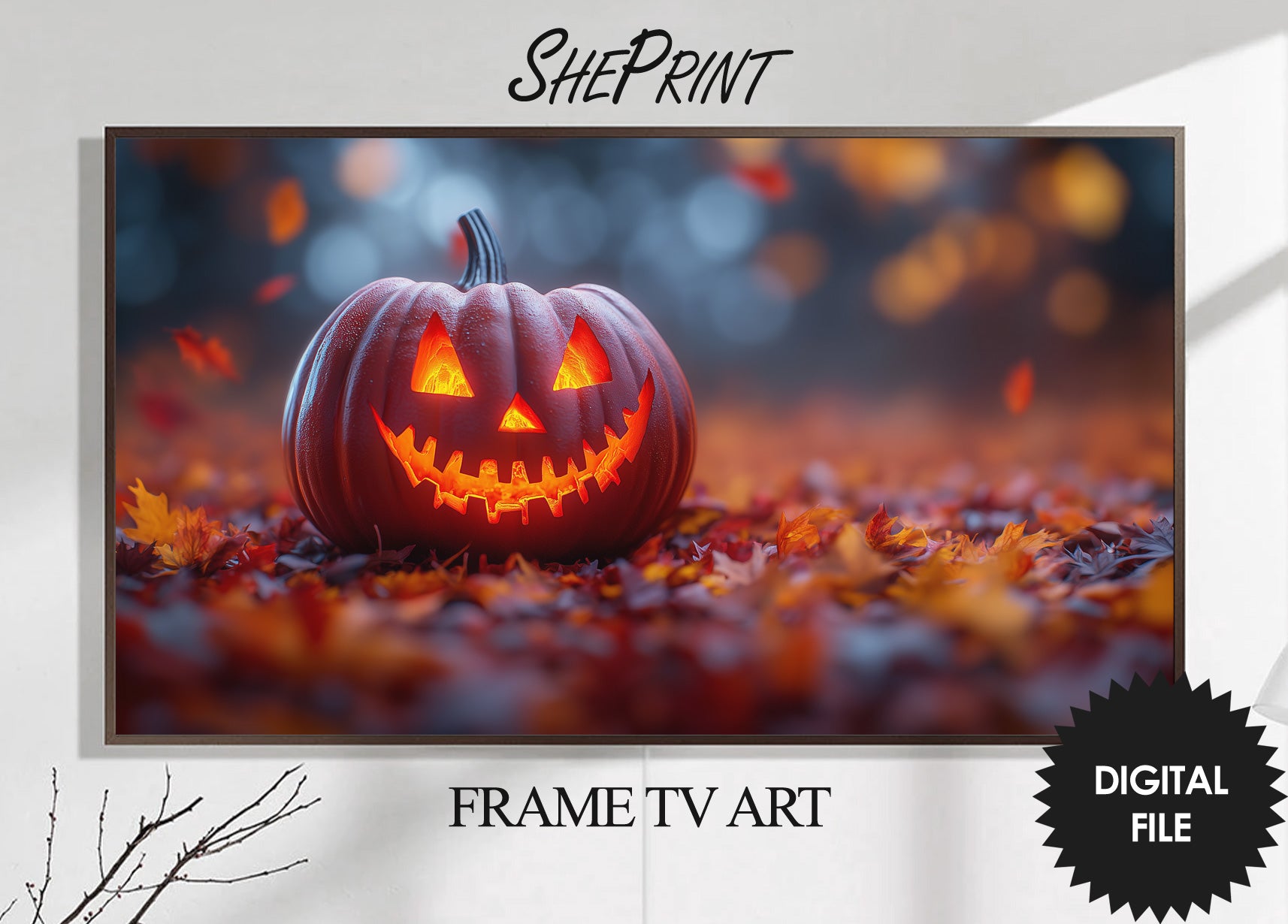 Samsung Frame TV Art, Halloween Jack O Lantern preview