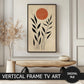 Japandi Vertical Frame TV Art, Leaves Abstract Art, preview in japandi interior