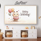 Kawaii Birthday Frame TV Art | Happy Birthday Cat Drawing preview in kids room