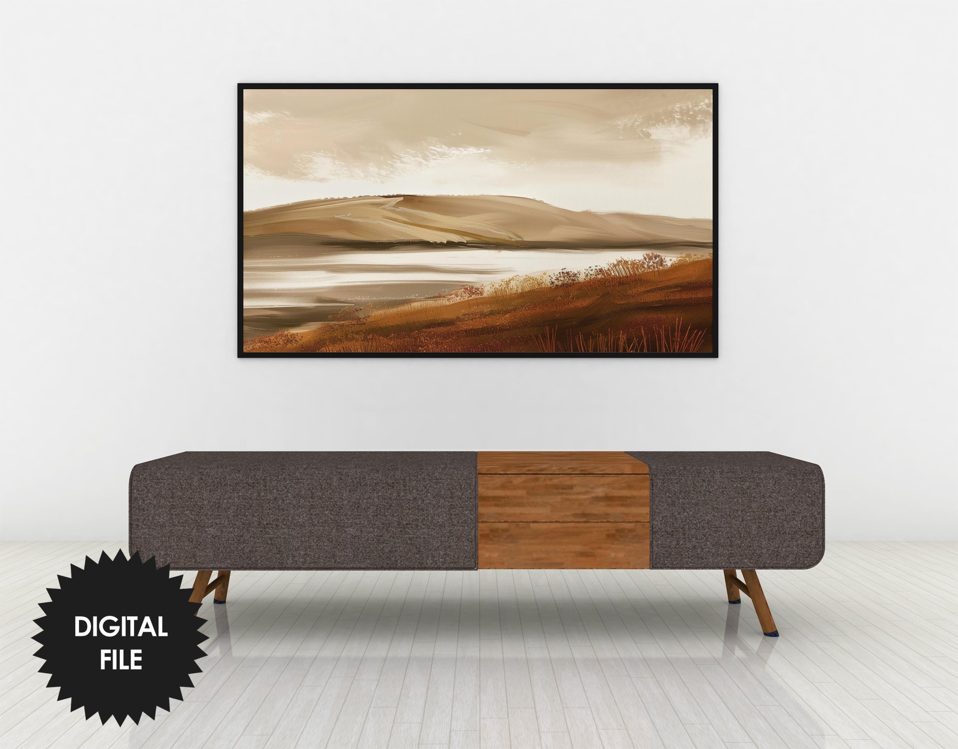 Warm Earth Tones Landscape Frame TV Art closer look