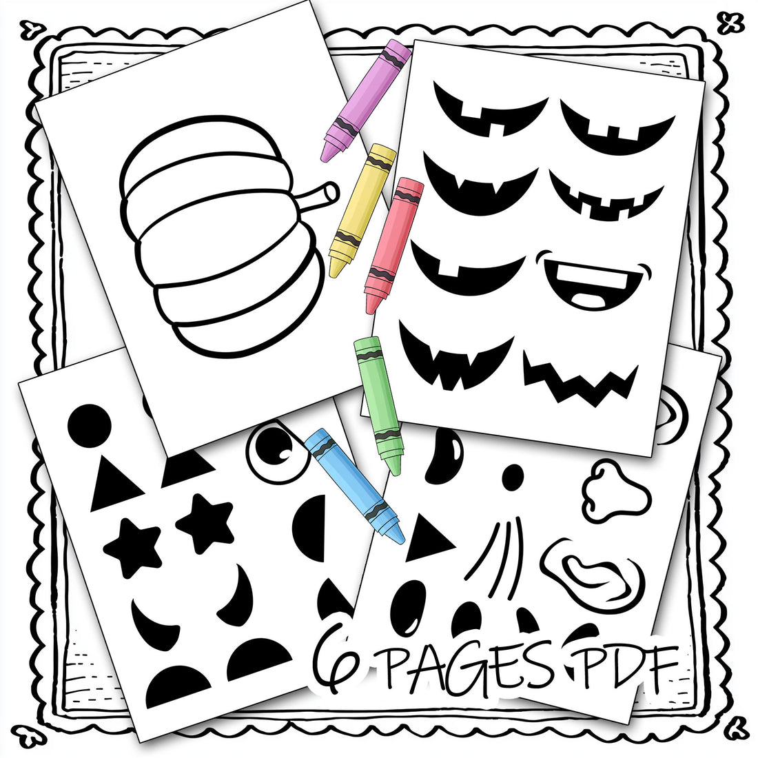 Make A Jake O' Lantern Printable For Kids, Color Cut and Glue Activity ...