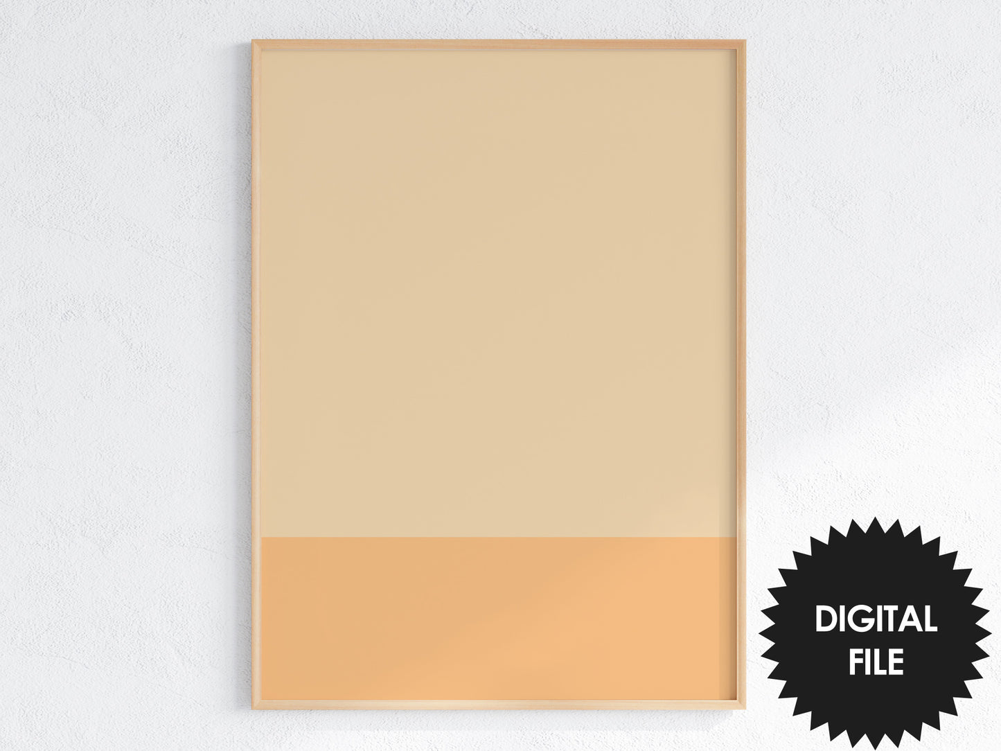 Mid Century Minimalist Wall Art, Set of 3 Prints, Solid Colors Geometric Abstract Art, beige print preview