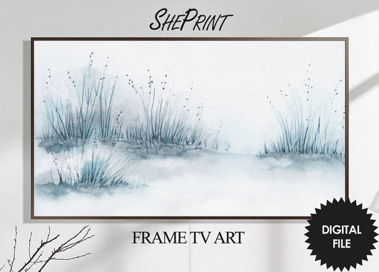 Samsung Frame TV Art Minimalist Winter Scene Art | Digital TV Art | Instant Download