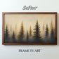 Winter Misty Forest Frame TV Art preview in wood frame