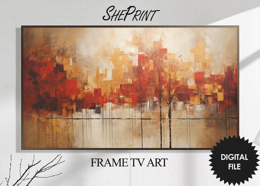 Abstract Fall Frame TV Art | Autumn Abstract Art | Digital TV Art | Digital Painting | Instant Download