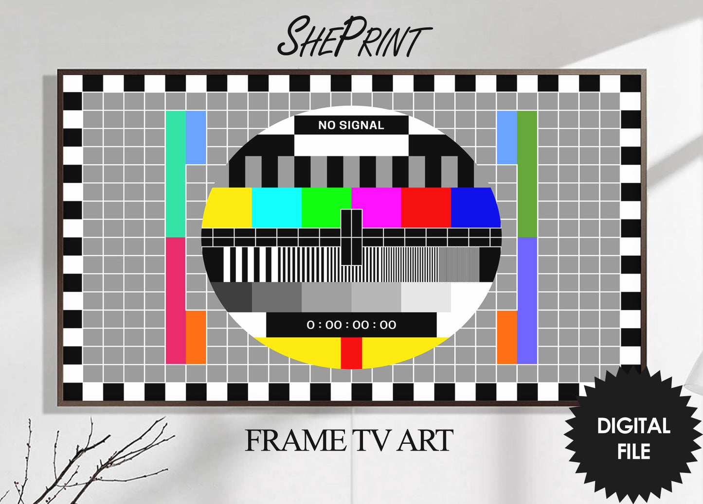 Old Television No Signal Screen | Samsung Frame TV Art | Retro TV Nostalgia Digital TV Art | Instant Download