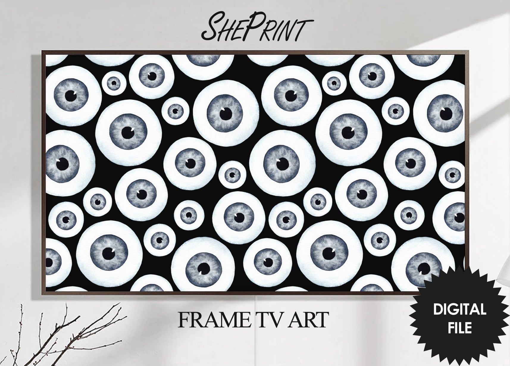 Spooky Eyes Samsung Frame TV Art | Halloween TV Art | Digital TV Art | Instant Download