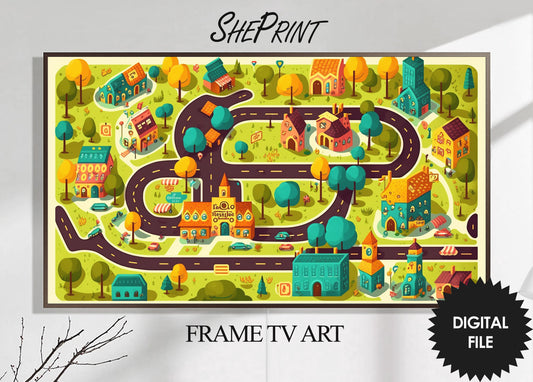 Cute Odd City | Samsung Frame TV Art For Kids | Children's Tv Art | Digital TV Art | Artificial Intelligence Created Art | Instant Download