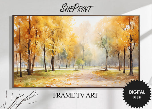 Fall Samsung Frame TV Art | Foggy Autumn Day | Digital TV Art | Digital Painting | Instant Download