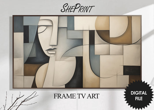 Frame TV Art, Modern Abstract Art, Neutral Earthy Colors, Oil Painting, Digital TV Art, Instant Download